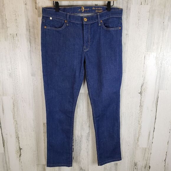 7FAM Modern Straight Leg Jeans Sz 31 - Picture 1 of 11